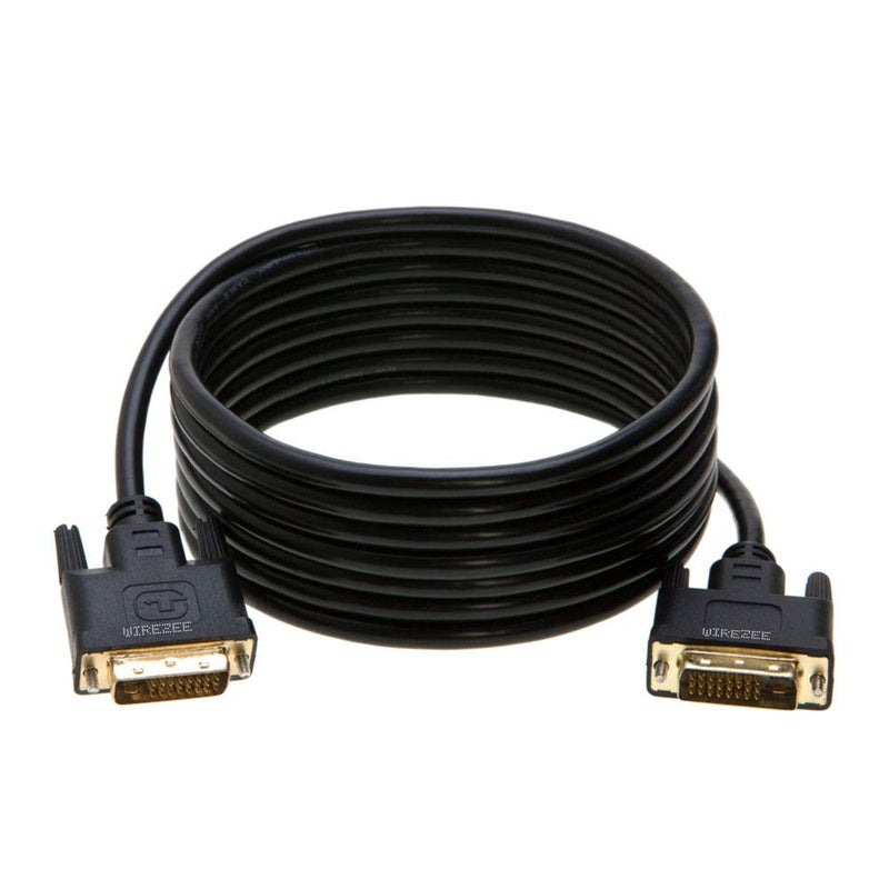 WireZee DVI-D Cable Dual Link DVI to DVI Male Wire 24+1 Pin 3ft 6ft 10ft 15ft 25ft (15FT) - Image 1